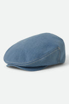 Unisex Hooligan Flat Cap in the color Denim/Off White - Front Product View