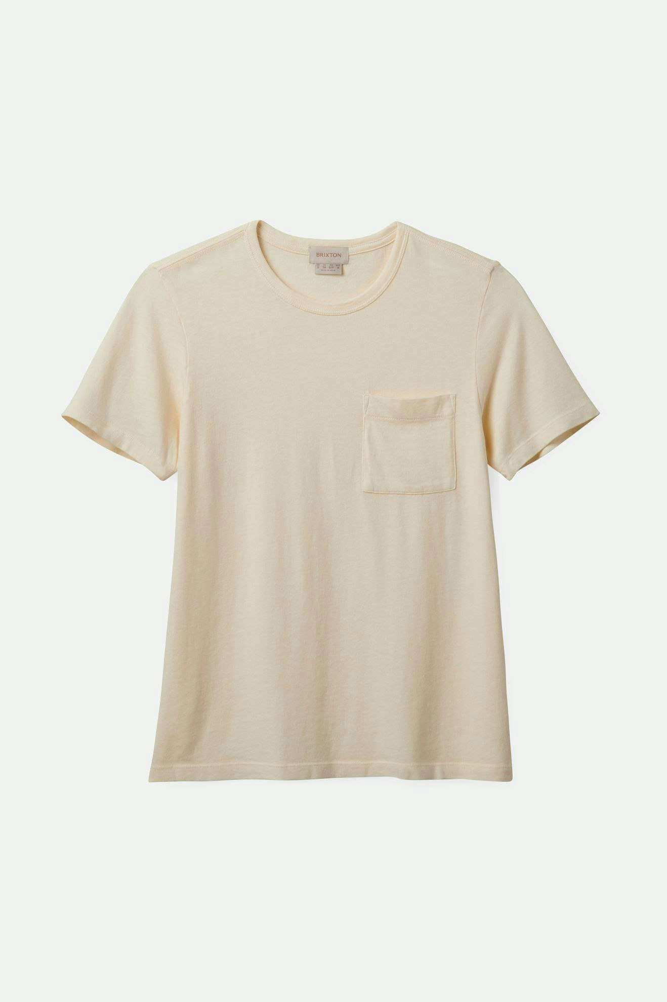 Brixton Women's Carefree Organic Garment Dye Perfect Pocket T-Shirt - White Smoke | Main