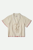 Women's Wandering Tie Top in the color Off White - Front Product View