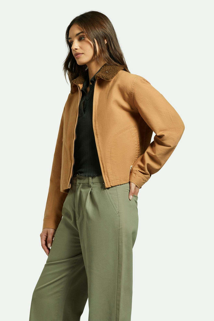 Women's Side Fit | Mechanics Women's Garage Zip Jacket - Tobacco Brown