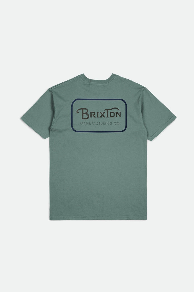 Brixton Men's Grade S/S Standard Tee - Chinois Green/Washed Navy/Washed Black | Back