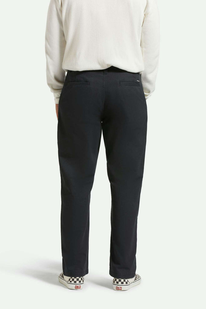 Men's Back Fit Image | Surplus Herringbone Relaxed Trouser Pant - Washed Black