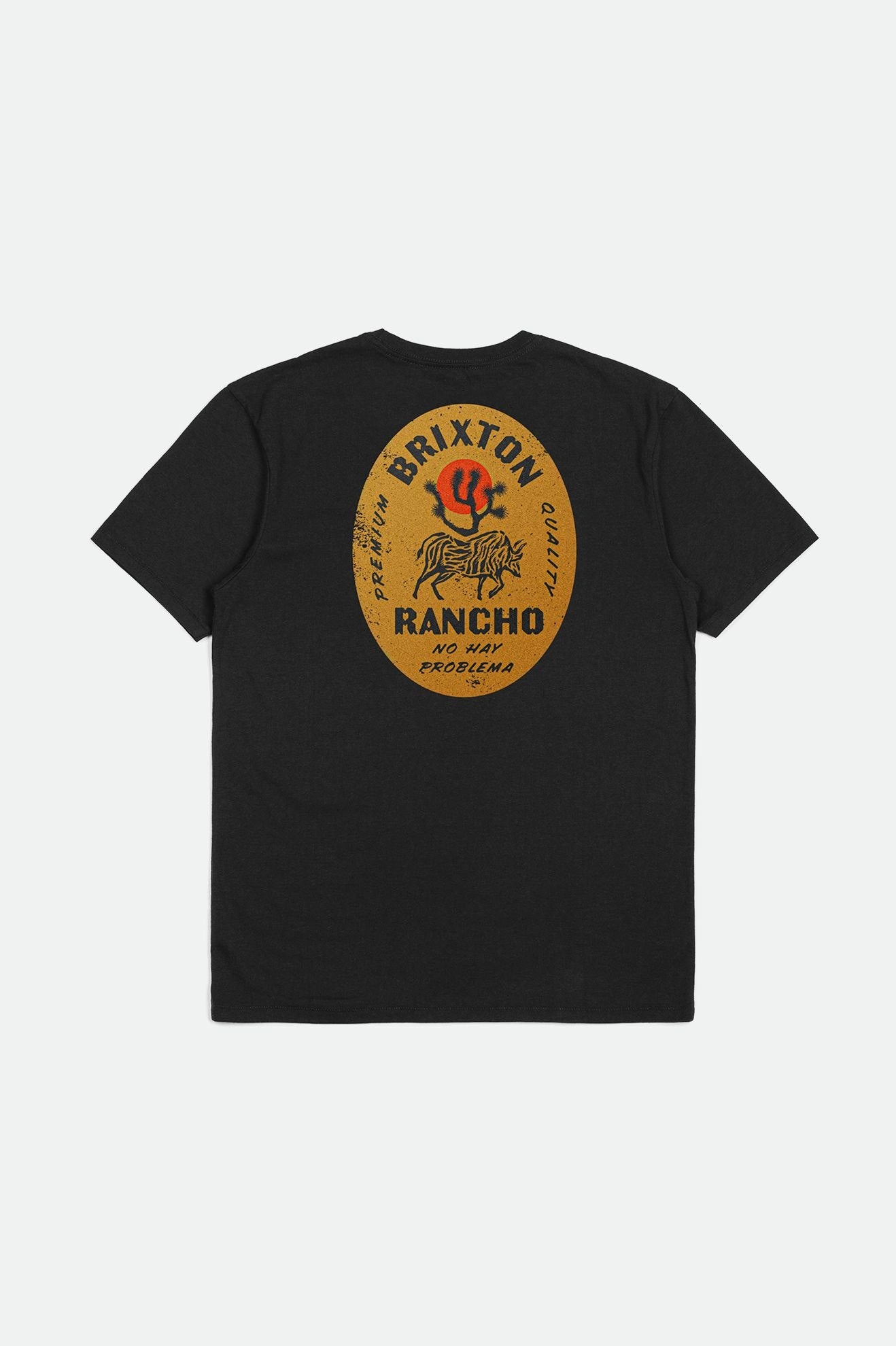 Brixton Men's Rancho S/S Tailored Tee - Black | Back