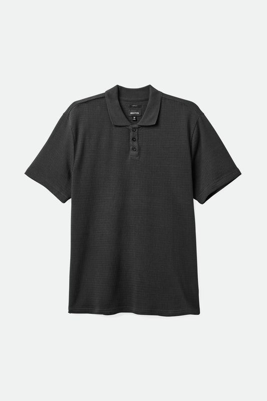 Waffle S/S Polo Washed Black – Brixton Europe