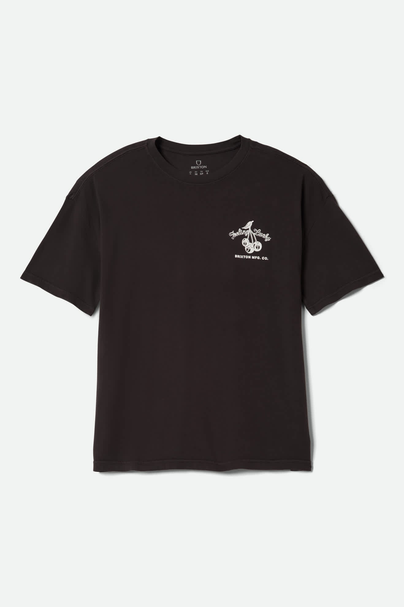 Women's Feeling Lucky Oversized Boyfriend T-Shirt in the color Black - Front Product View