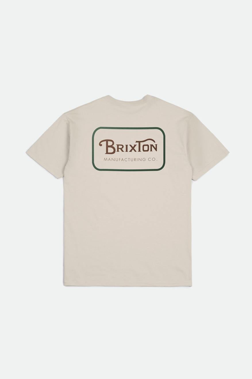 Brixton Men's Grade S/S Standard Tee - Cream/Trekking Green/Sepia | Back