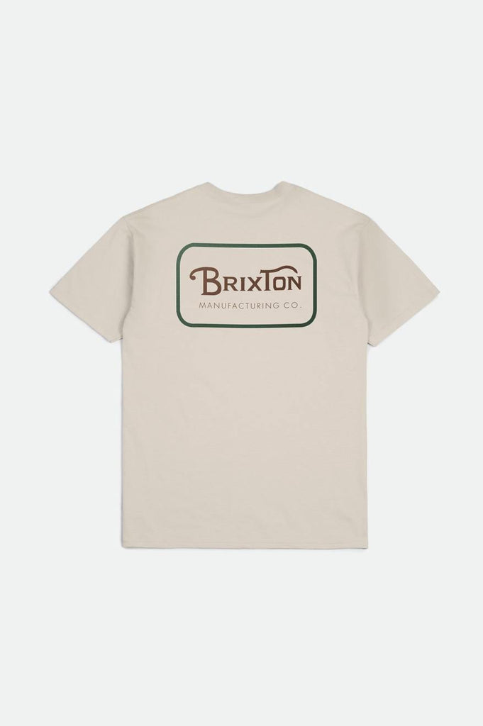 Brixton Men's Grade S/S Standard Tee - Cream/Trekking Green/Sepia | Back