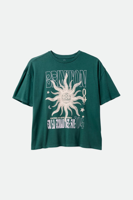 Brixton Women's El Festival Oversized Boyfriend Tee - Trekking Green | Profile