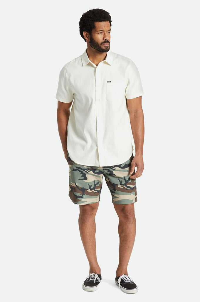 Brixton Charter Oxford S/S Shirt - Off White