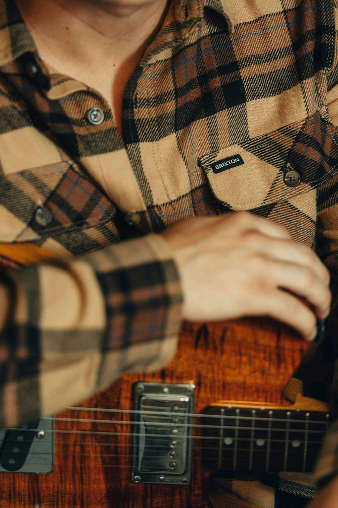 Men's Lifestyle 3 | Bowery L/S Flannel - Tigerʼs Eye/Pinecone Brown/Washed Black