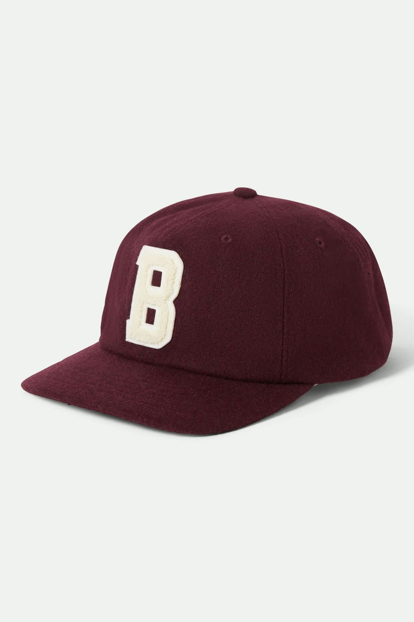 Unisex Big B Adjustable Hat in the color Port Textured Wool - Front Product View