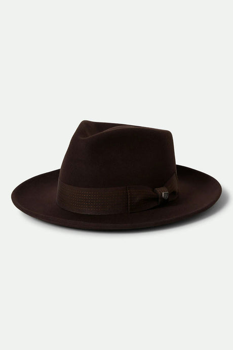 Unisex Swindle Convertabrim Fedora in the color Dark Brown/Chocolate - Front Product View