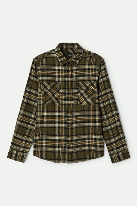 Men's Bowery L/S Flannel in the color Ivy Green/Olive Surplus/Black - Front Product View