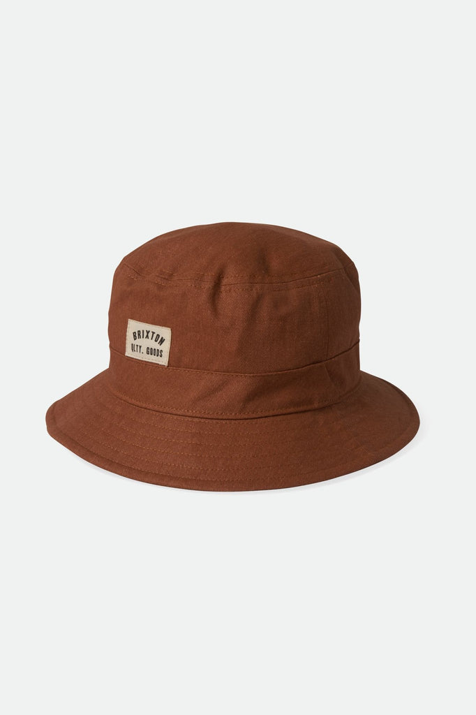 Brixton Unisex Woodburn Packable Bucket Hat - Terracotta Sol Wash | Profile