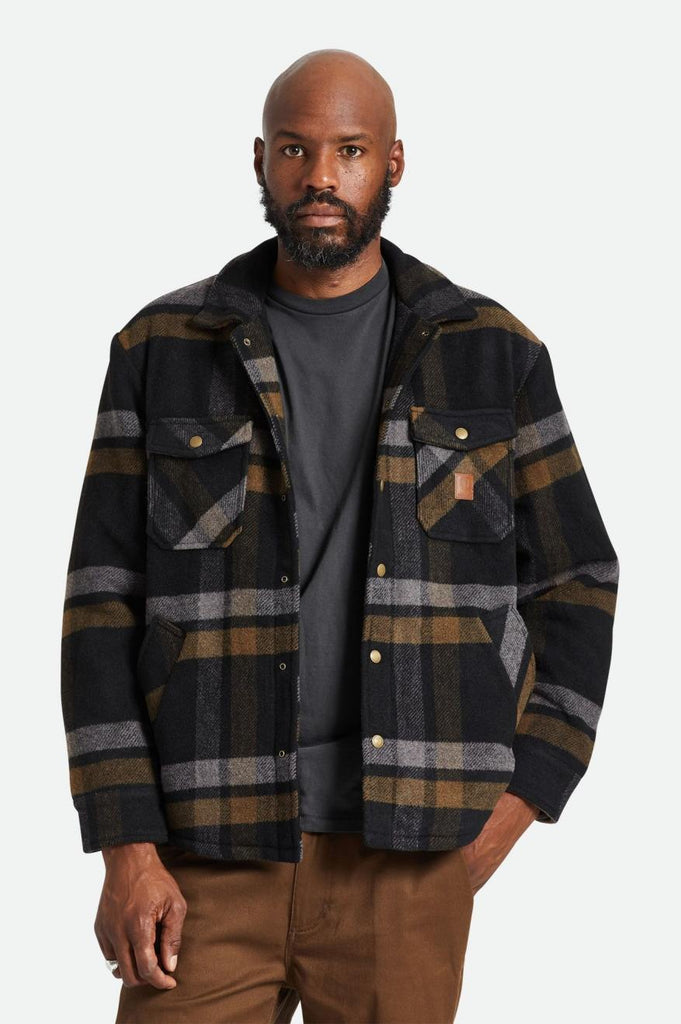 Brixton Durham Sherpa Lined Jacket - Black/Charcoal/Desert Palm