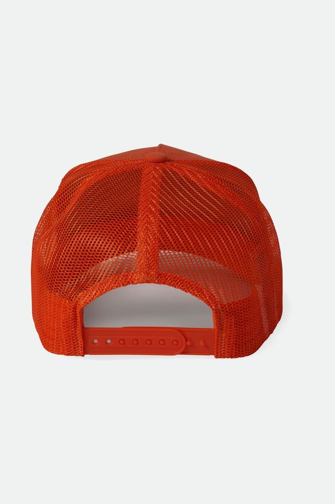 Brixton Men's Alpha Block Netplus Trucker Hat - Orange/Orange | Back