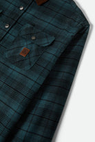 Men's Builders Bowery Stretch Water Resistant Flannel in the color Night Sage/Black - Additional Laydown image