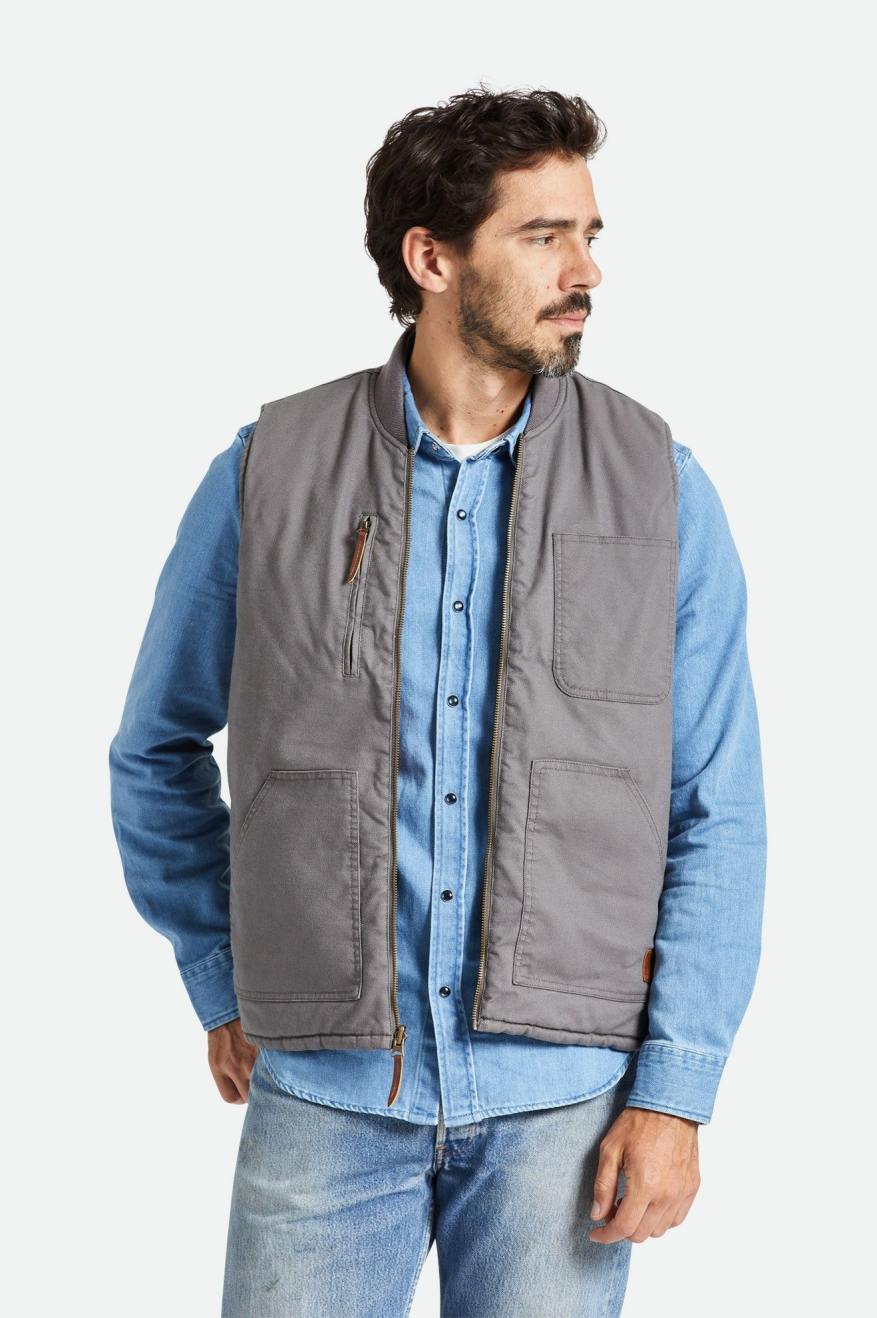 Abraham Builders Reversible Vest - Charcoal/Black – Brixton Europe