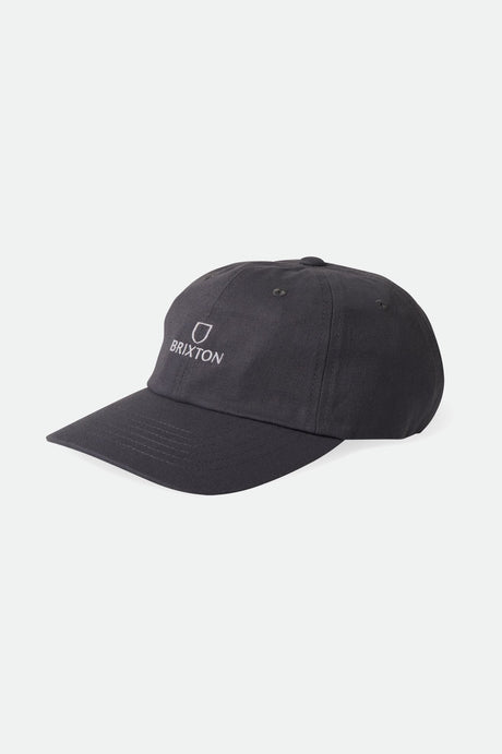 Brixton Men's Alpha LP Adjustable Hat - Washed Navy Vintage Wash | Profile