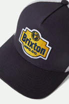 Unisex Genuine Quality Netplus Trucker Hat in the color Mood Indigo/White - Additional Laydown image