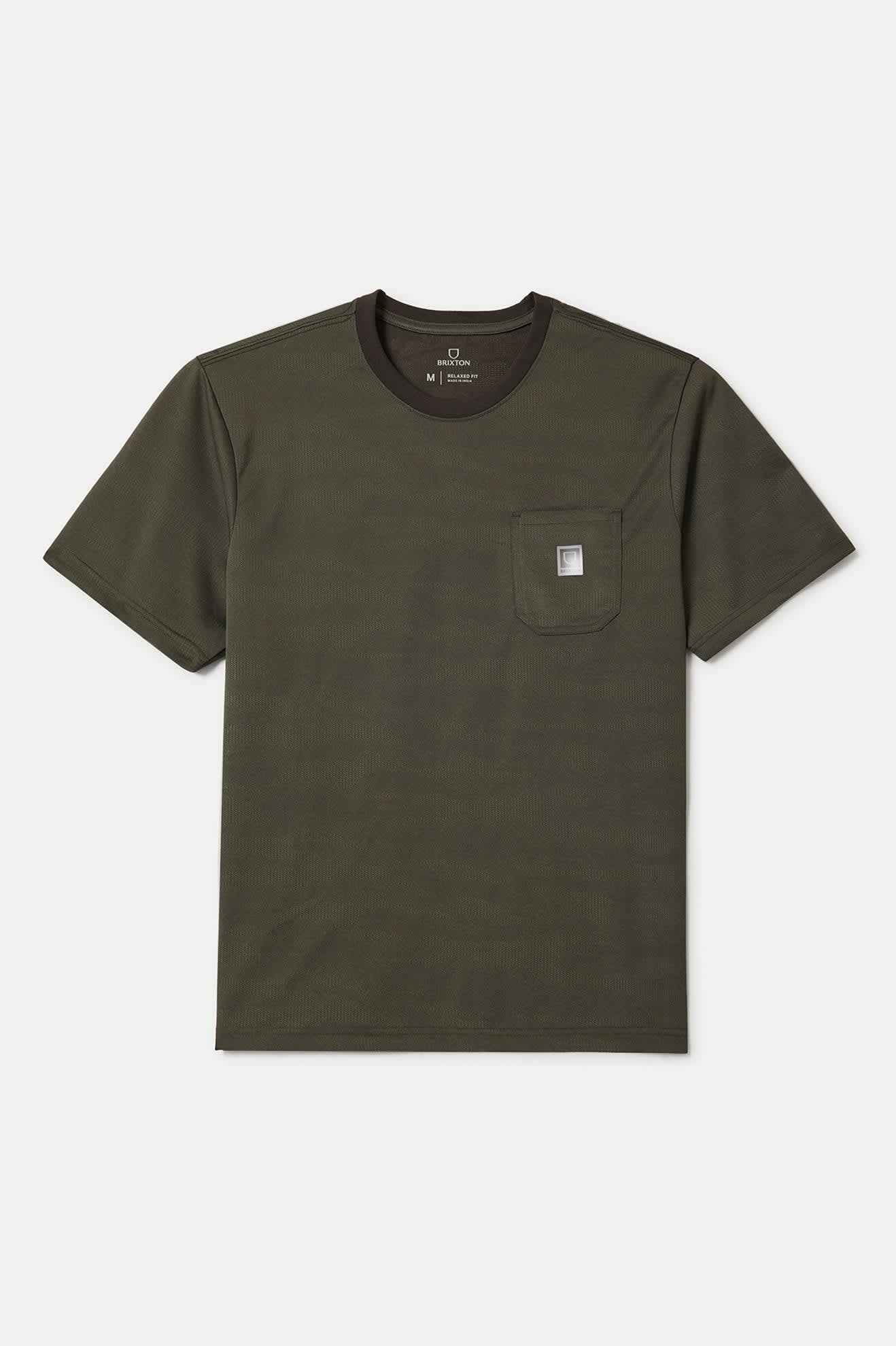 Men's Journey Short Sleeve Pocket T-Shirt in the color Olive Tiger Camo - Front Product View