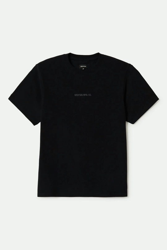 Men's Quality Embroidered Heavyweight S/S Standard T-Shirt in the color Black Classic Wash - Front Product View