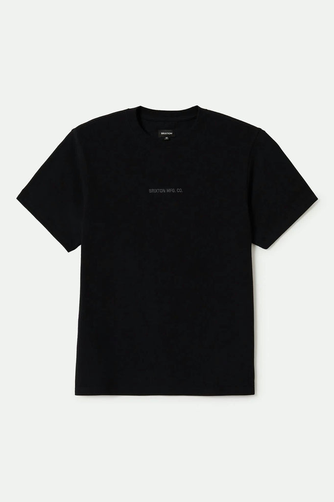 Men's Quality Embroidered Heavyweight S/S Standard T-Shirt in the color Black Classic Wash - Front Product View