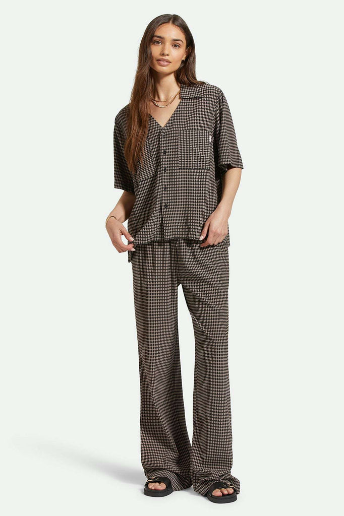 Women's Lifestyle 1 | Hudson Lounge S/S Woven Shirt - Washed Black/Cinder Grey Diamond Check