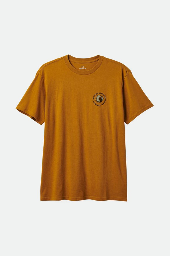 Brixton Rival Stamp S/S Standard Tee - Golden Brown/Oatmeal Classic Wash