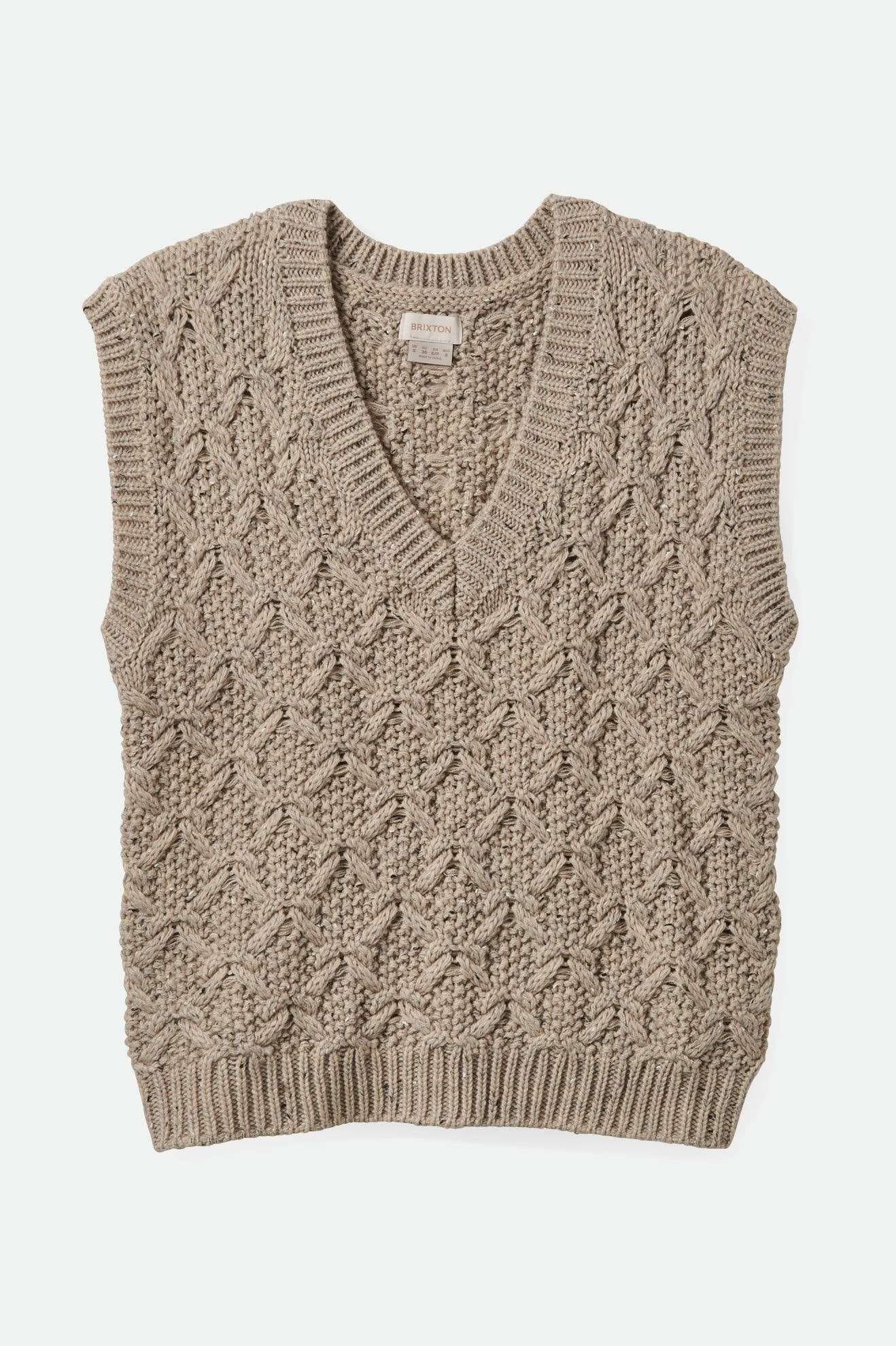 Brixton Women's Lafayette Oversized Sweater Vest - Marled Beige | Main