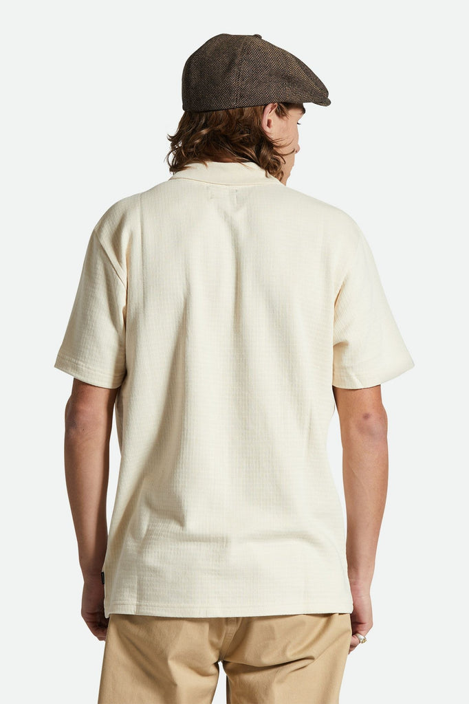 Men's Fit, Back View | Waffle S/S Polo - Whitecap