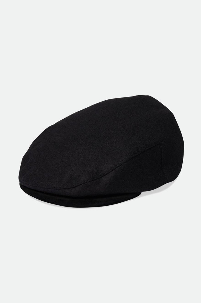 Brixton Hooligan Baggy Reserve Melton Wool Driver Cap - Black/Black