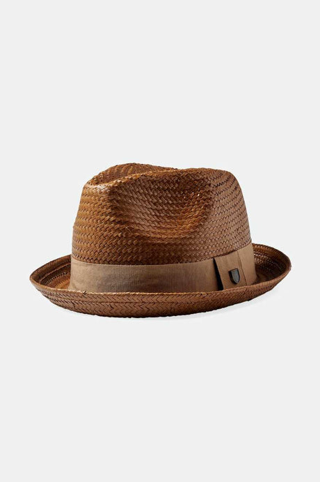 Brixton Unisex Castor Fedora - Toffee/Bronze | Profile