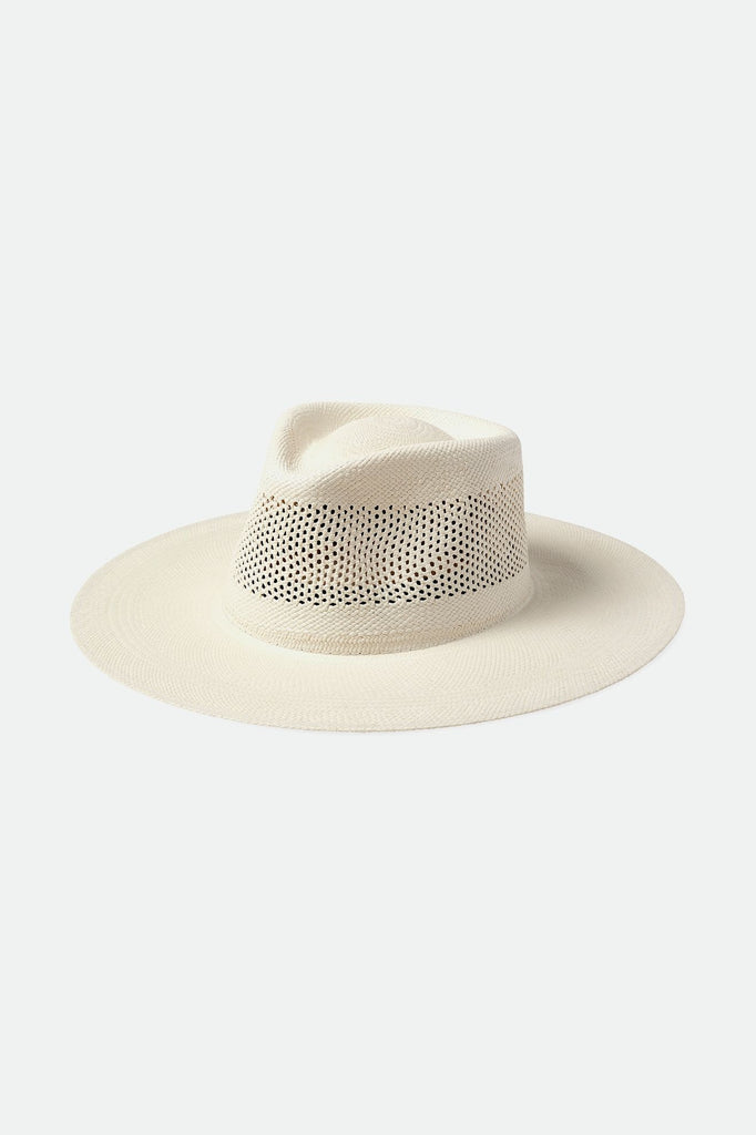 Brixton Women's Jo Panama Straw Rancher Hat - Panama White | Profile