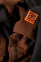 Men's Union Heavyweight Rugby Polo in the color Washed Black/Pinecown Brown - Additional Laydown image