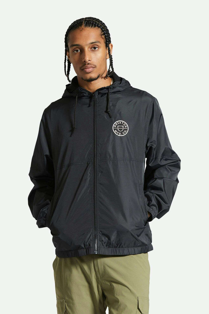 Men's Front Fit | Claxton Crest Lightweight Jacket - Black/Black