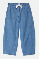 Women's Utility Everyday Barrel Pant in the color Light Stone Wash - Front Product View