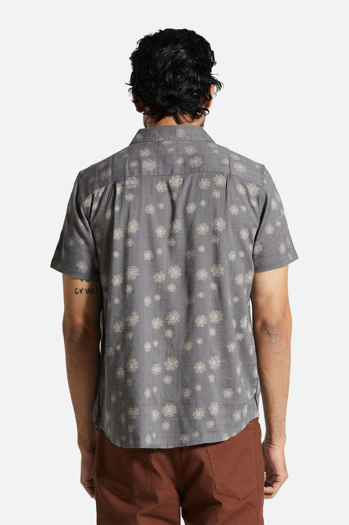 Men's Fit, Back View | Charter Slub S/S Woven Shirt - Charcoal Sol