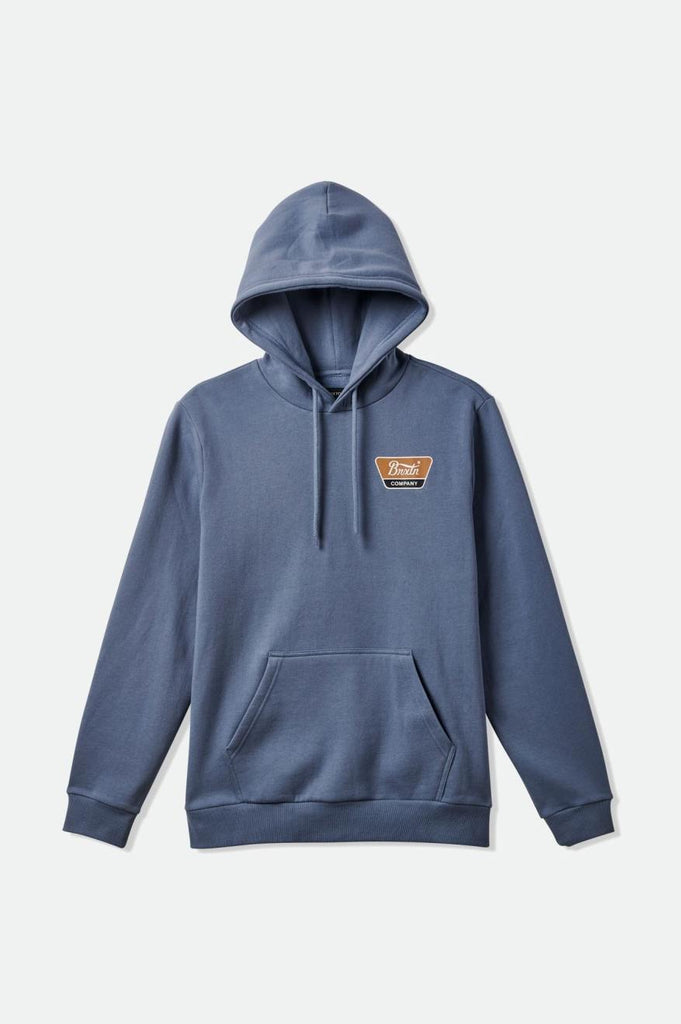 Brixton Linwood Fleece Hood - Flint Blue/Golden Brown