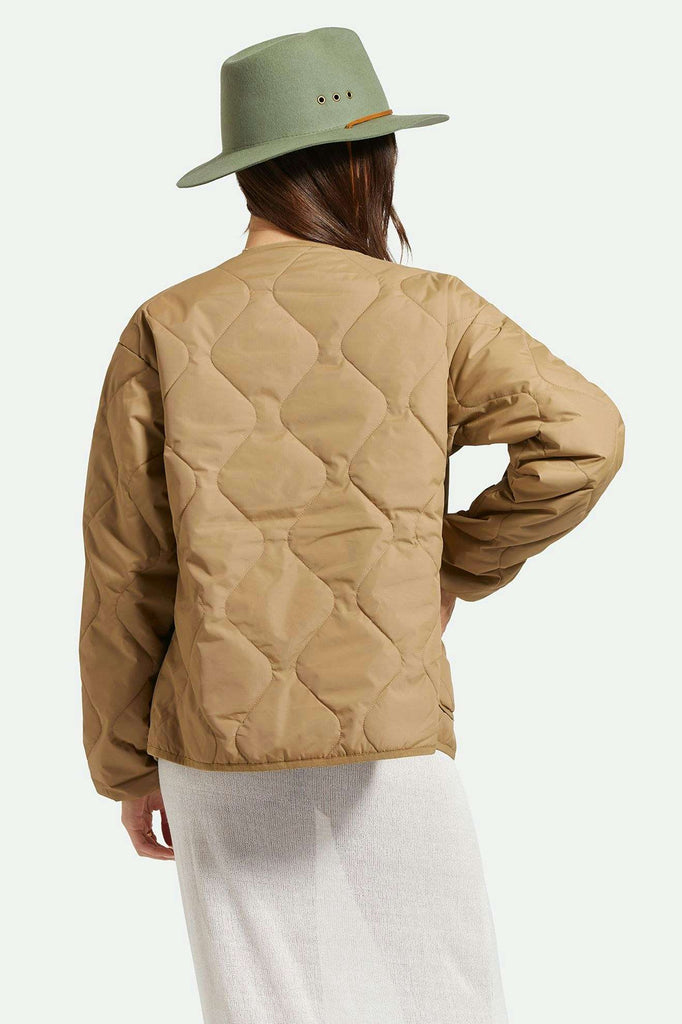 Back Fit Image | Delilah Quilted Jacket - Khaki