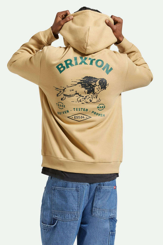 Back Fit Image | Charging Buffalo Hoodie - Sand