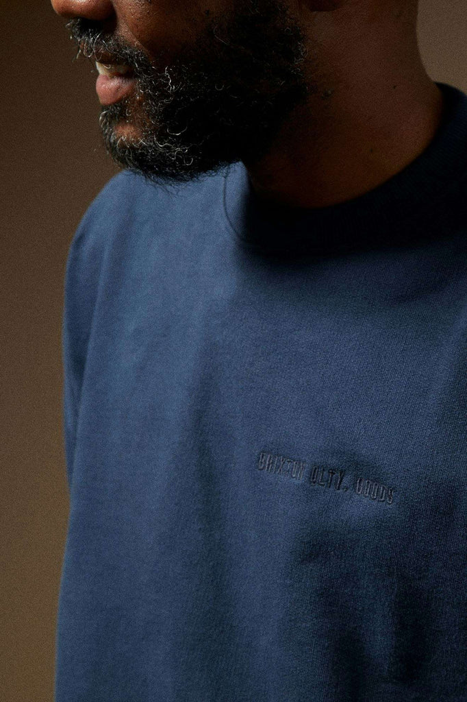 Men's Lifestyle 1 | Embroidered Heavyweight Oversized Crew - Washed Navy