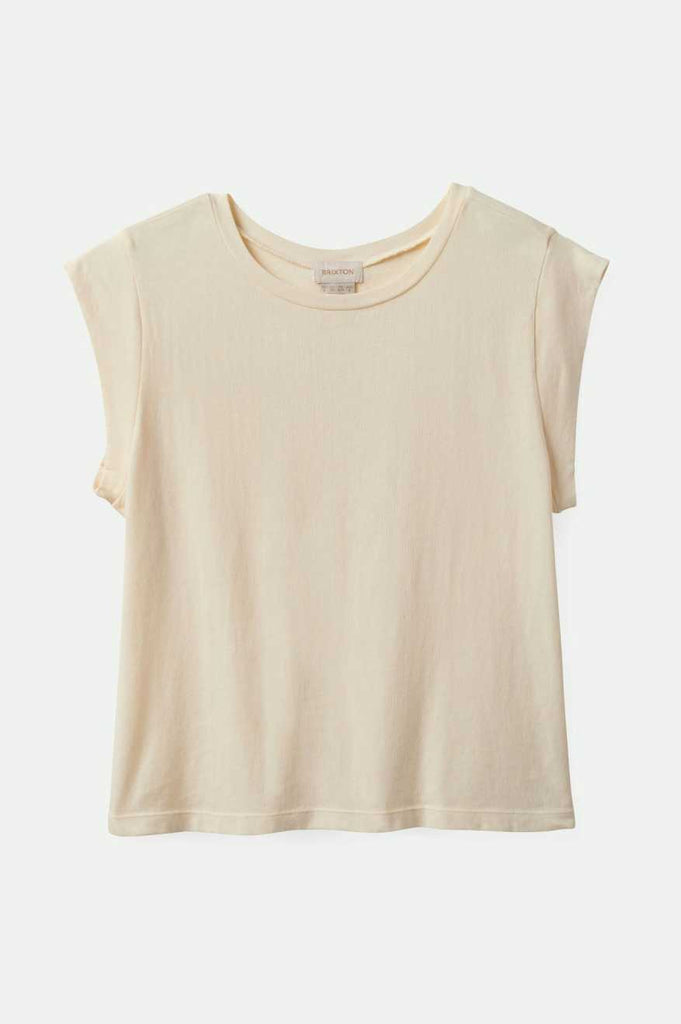 Brixton Women's Carefree Organic Garment Dyed Boxy T-Shirt - White Smoke | Profile
