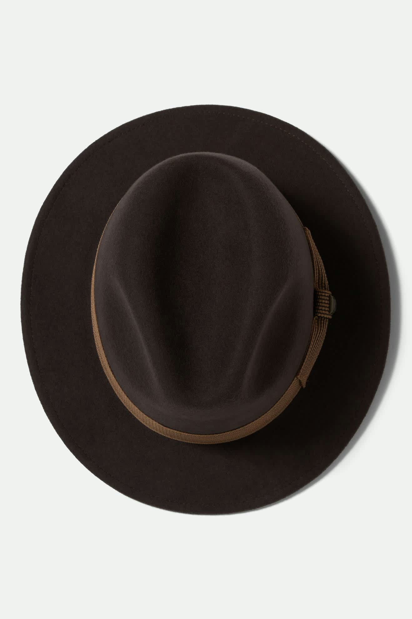 Unisex Roma Fedora in the color Chocolate/Bronze - Additional Laydown image