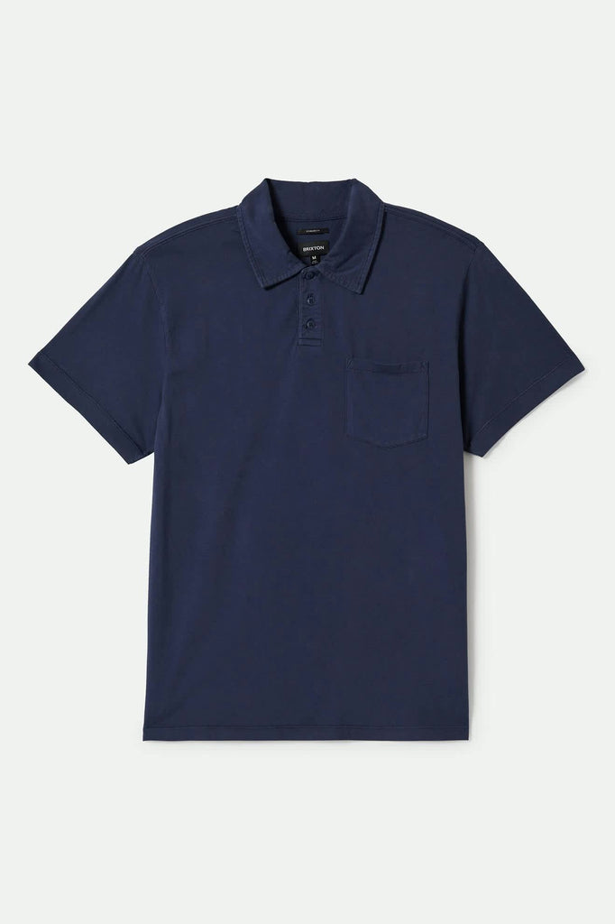 Men's Vintage Wash S/S Polo in the color Washed Navy - Front Product View