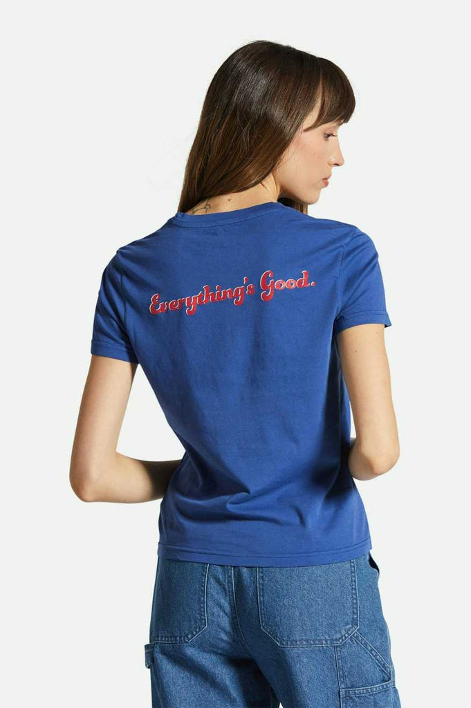 Women's Fit, Back View | Everything's Good Fitted Crew T-Shirt - Surf The Web