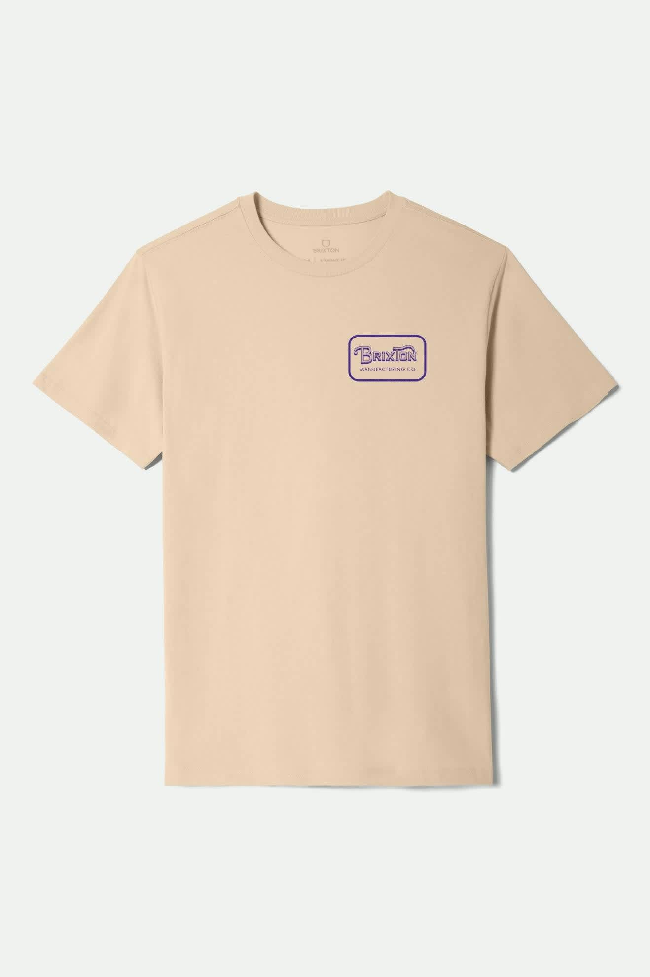 Men's Grade S/S Standard T-Shirt in the color Cream/Violet - Front Product View