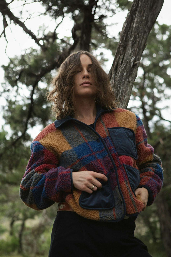 Women's Lifestyle 2 | Delilah Sherpa Jacket - Multi Color Plaid