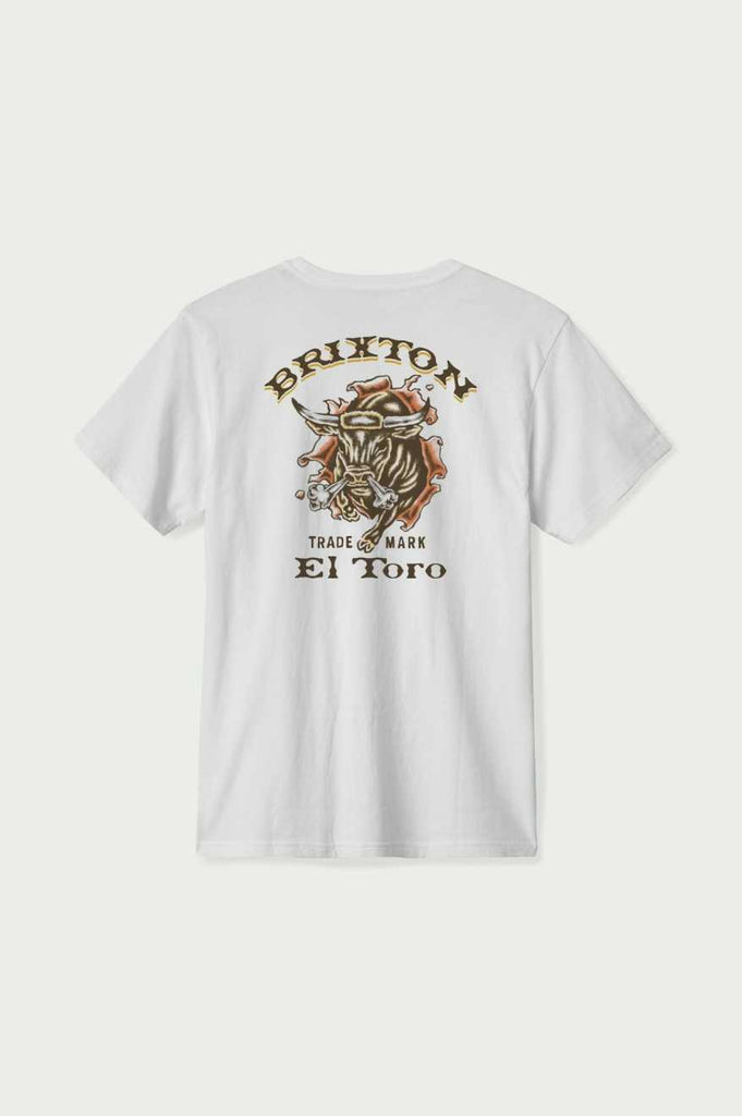 Brixton Men's El Toro S/S Tailored T-Shirt - White | Back