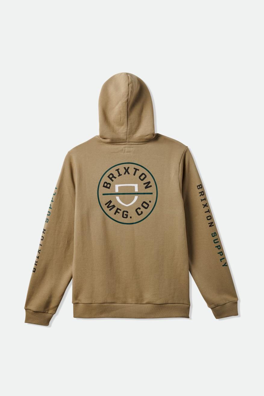 New Brixton Reserve Vintage Olive Surplus Wash Sweatshirt on sale Hood Full Zip Men Med